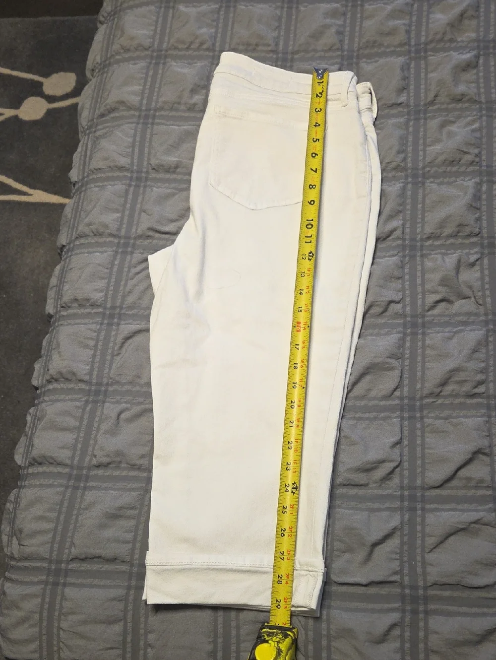 14P NYDJ White Cropped Straight Leg Jeans, Like New! - Picture 3 of 5